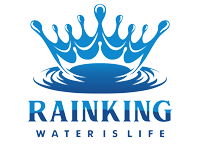 The logo for Rainking water is life, created using Elementor Header.