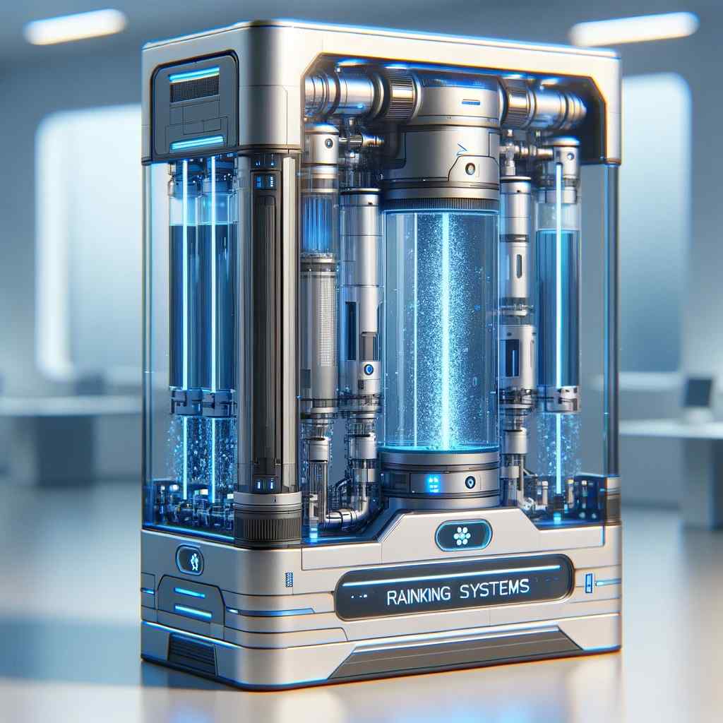 3D rendering of a futuristic water revolution machine.